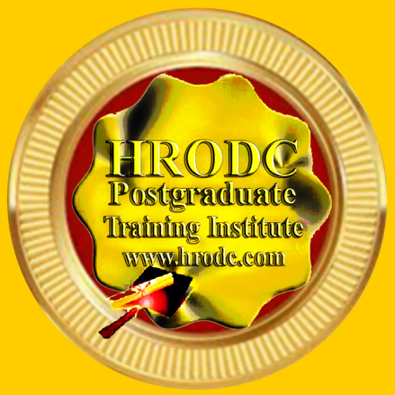 Logo of HRODC Postgraduate Training Institute, with Caption of Institutes Name and Website URL: https://www.hrodc.com/